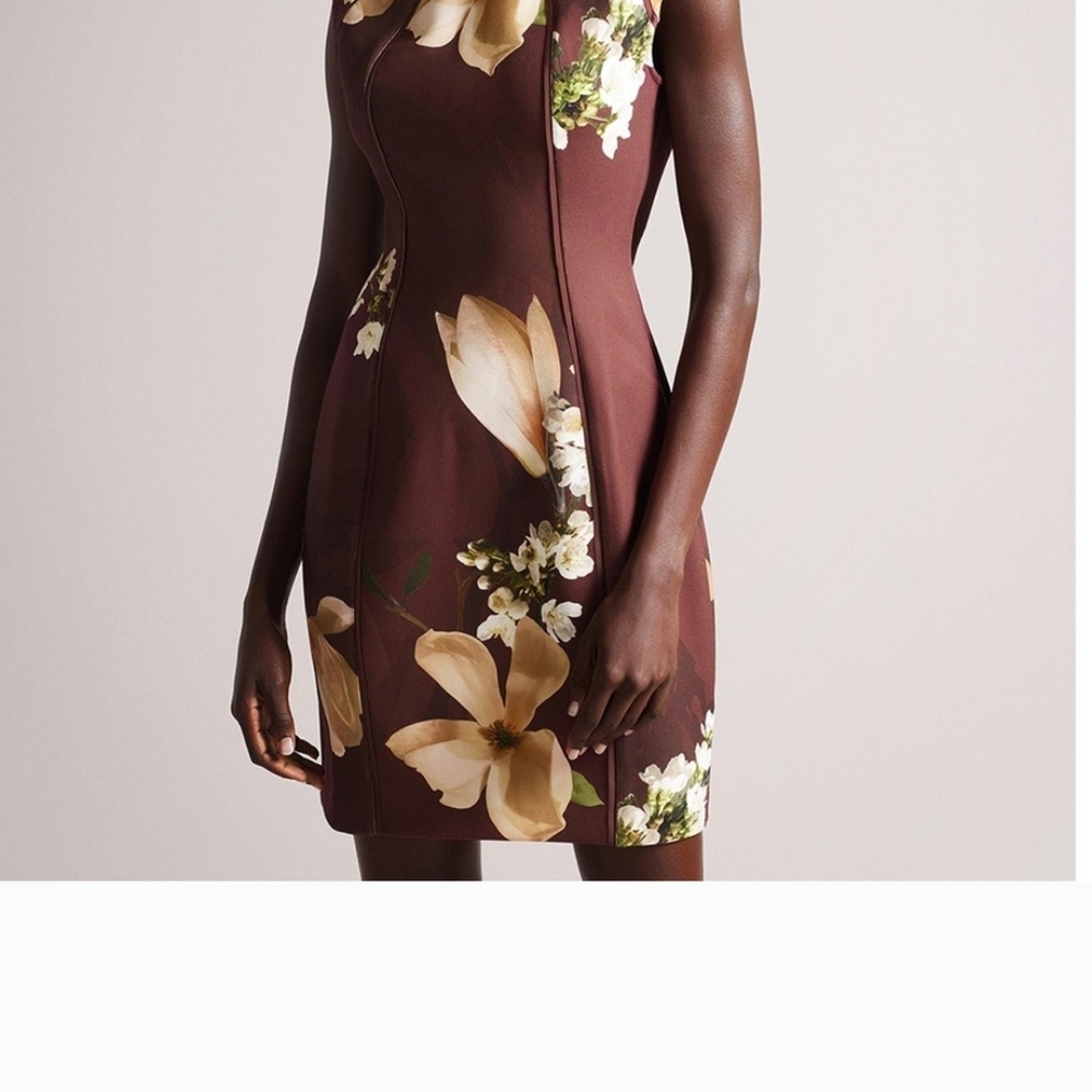 Ted Baker Brown Floral Mini Dress